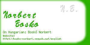 norbert bosko business card