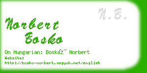 norbert bosko business card